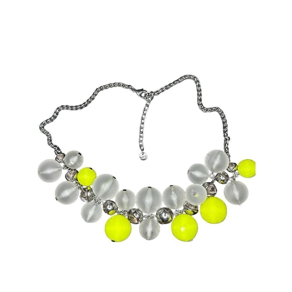 Loft neon and crystal silver choker necklace